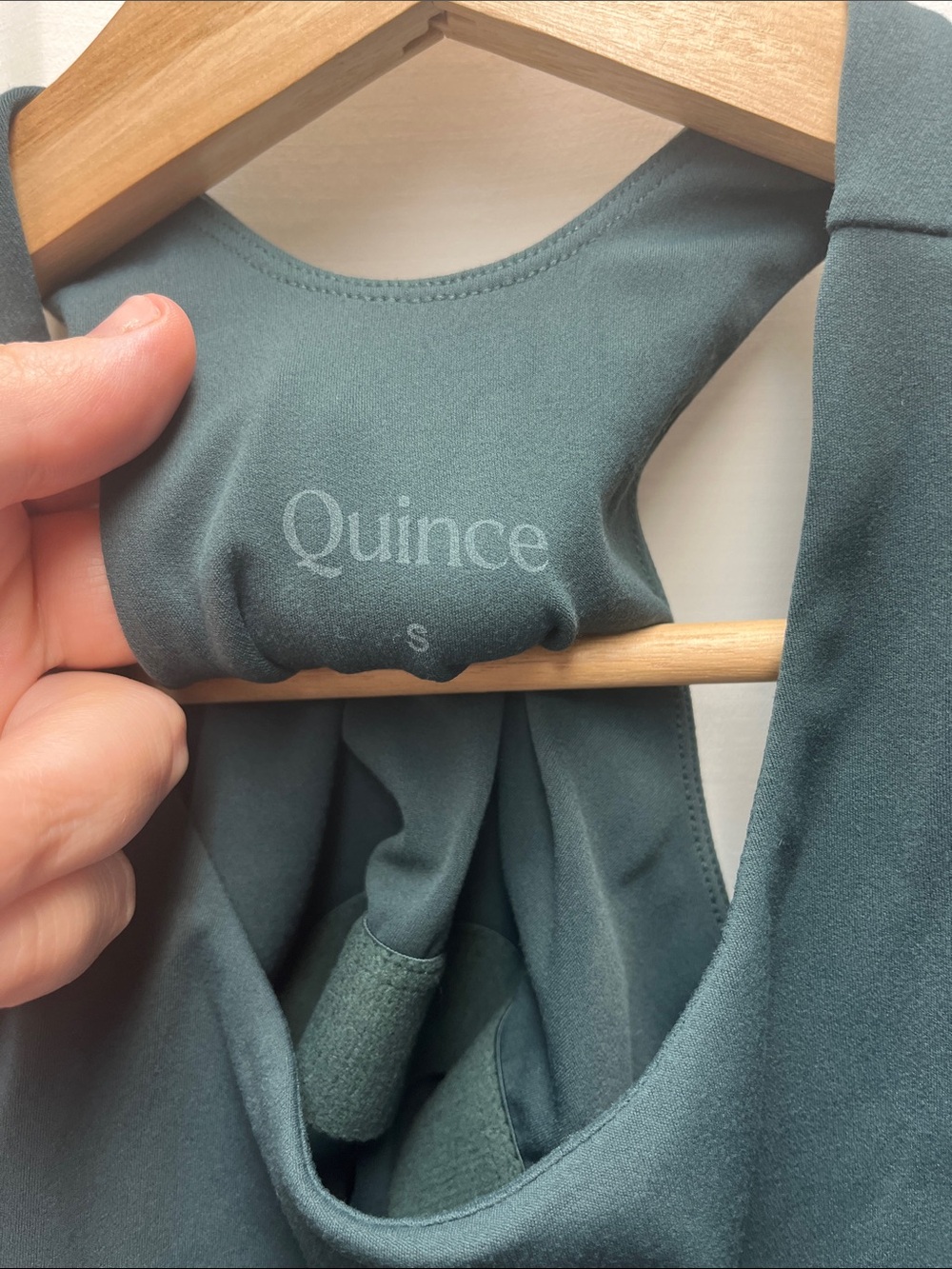 Quince Deep Green High Neck Sports Bra and Bike Short Set- S - Picture 3 of 6
